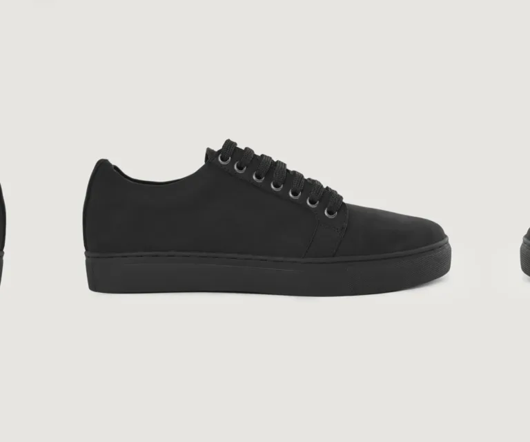 Murphy Low Top Black Nubuck Sneakers Handcrafted Men's Footwear — Complete Pair Presentation