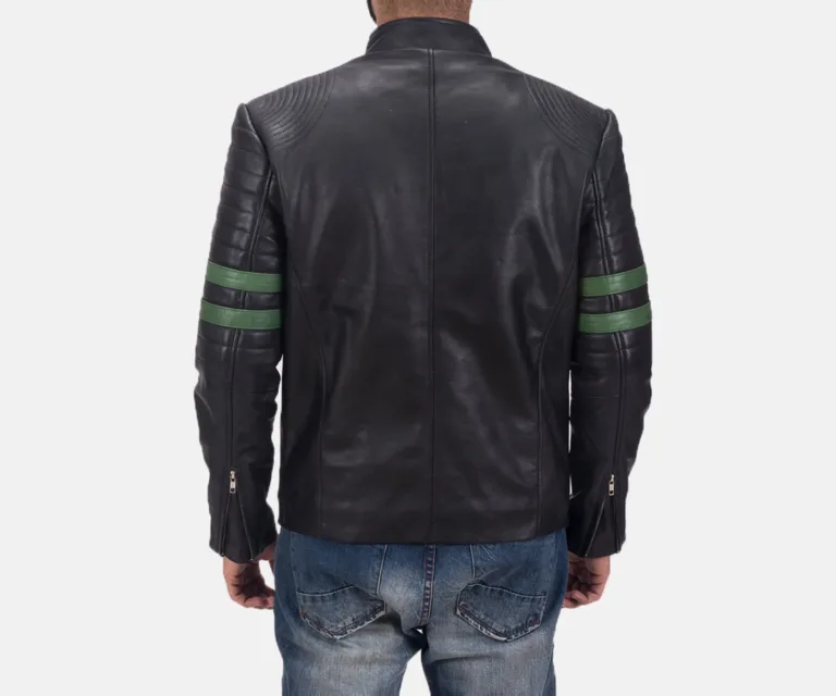 Night Trooper Leather Jacket — Rear Back View & Clean Hemline