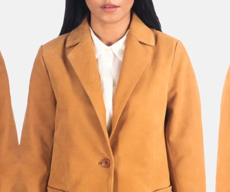 Norma Brown Nubuck Blazer Luxury Women's Outerwear — Full-Length Silhouette & Drape