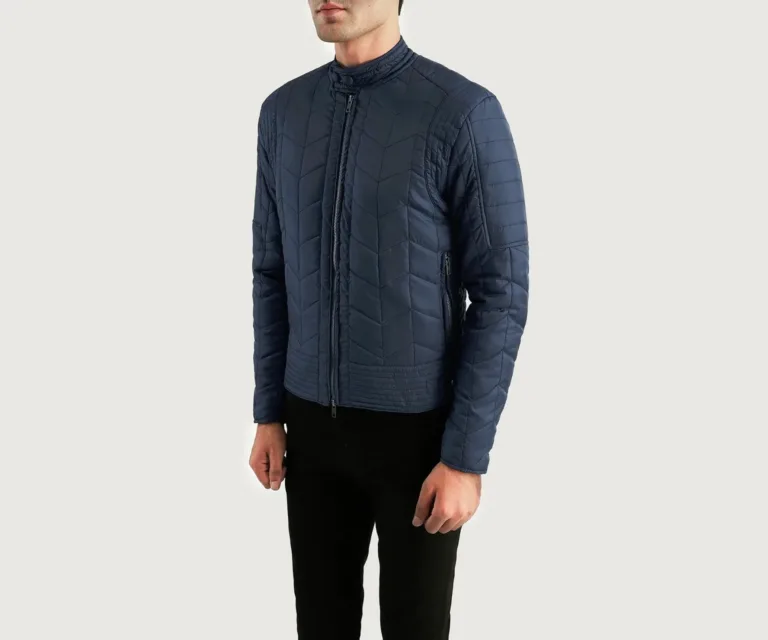 Nyle Quilted Windbreaker Jacket — Quarter Angle Profile & Contoured Sleeve Detail