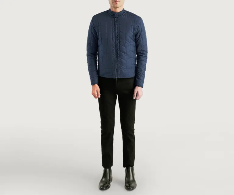 Nyle Quilted Windbreaker Jacket — Full-Length Model Editorial Presentation