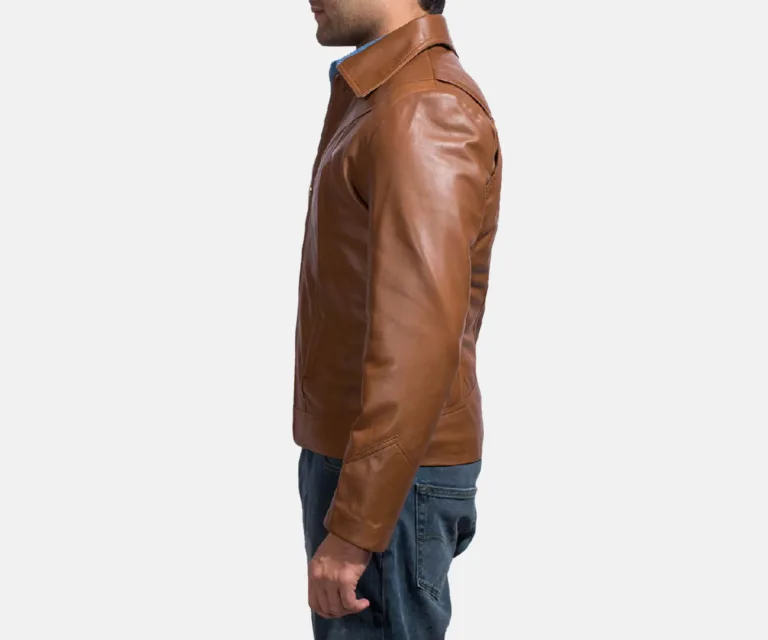 Old School Brown Leather Jacket — view 3