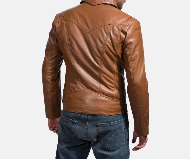 Old School Brown Leather Jacket — view 4