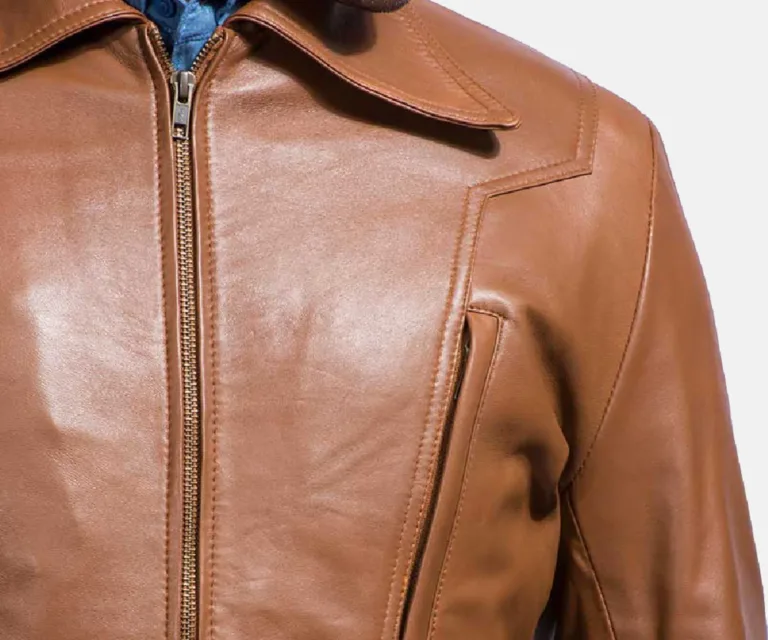 Old School Brown Leather Jacket — view 5