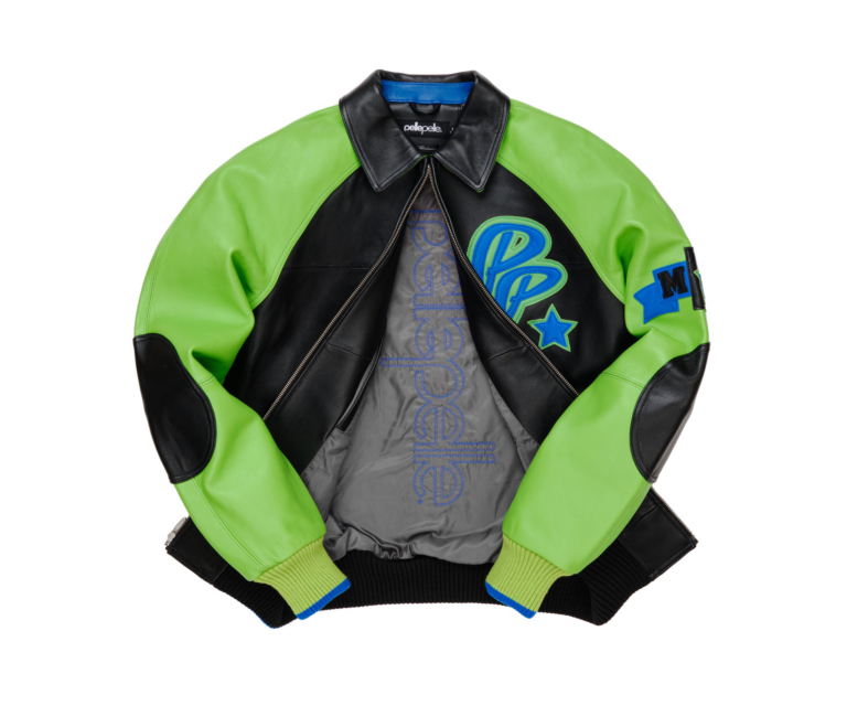 Pelle Pelle Classic Soda Club Plush Jacket, Black / Bright Green / Royal Blue, gallery detail 5