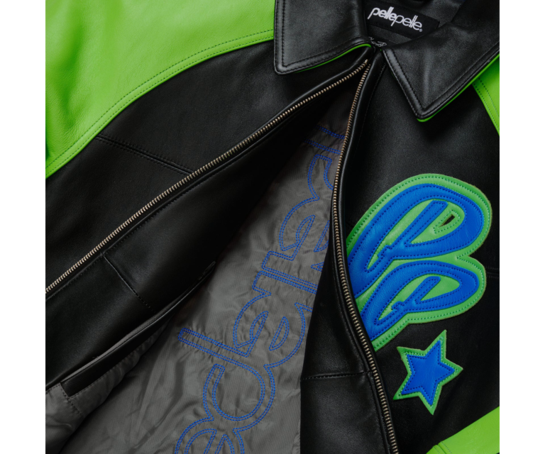 Pelle Pelle Classic Soda Club Plush Jacket, Black / Bright Green / Royal Blue, gallery detail 6