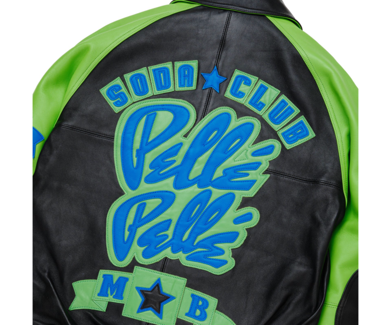 Pelle Pelle Classic Soda Club Plush Jacket, Black / Bright Green / Royal Blue, gallery detail 8