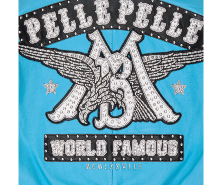 WORLD FAMOUS PELLE PELLE WOMENS JACKET, Light Teal / Black / White, gallery detail 6