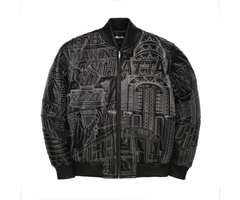 PELLE PELLE NYC BORO QUILTED JACKET, Black / White, front view