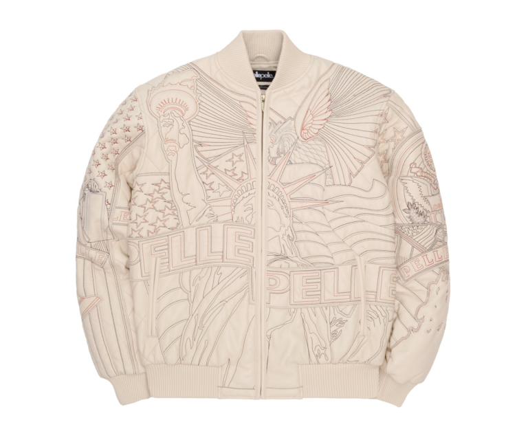 PELLE PELLE AMERICA QUILTED JACKET, Ivory, front view