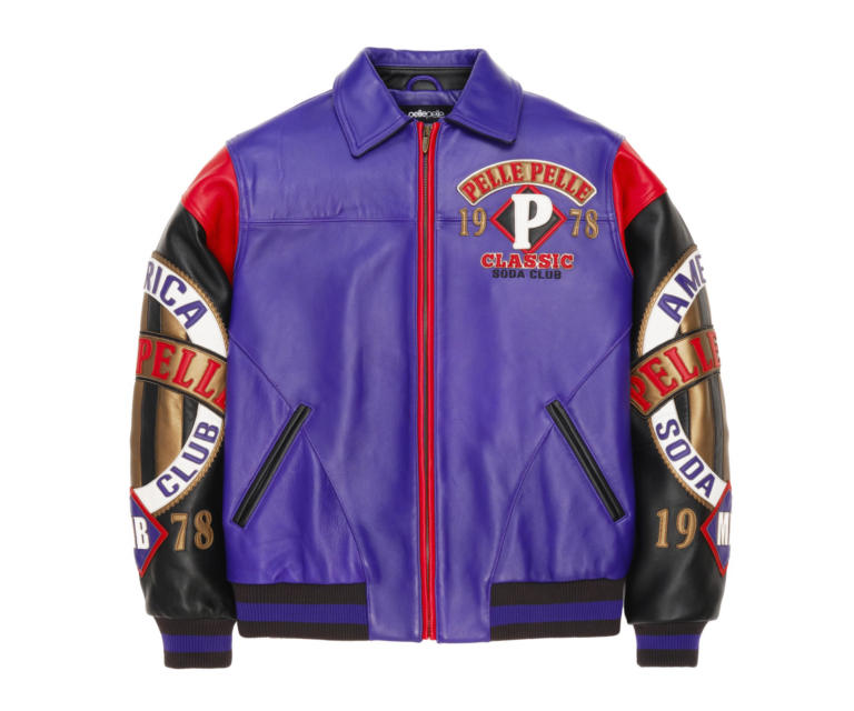 Pelle Pelle American Soda Club Jacket, Purple / Black / Cabernet, front view