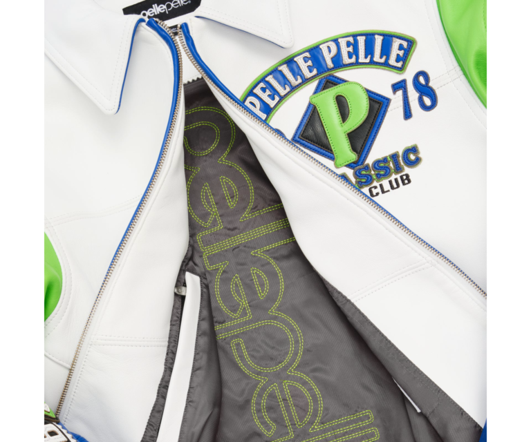 Pelle Pelle American Soda Club Jacket, White / Royal / Bright Green, gallery detail 6