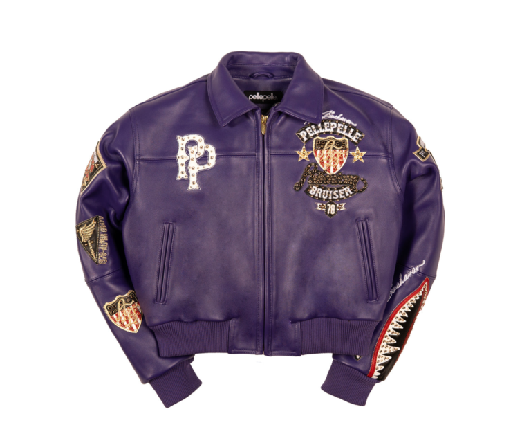 PELLE PELLE AMERICAN BRUISER WOMENS CROP JACKET, Purple, front view