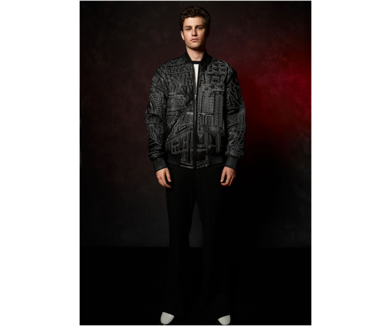 PELLE PELLE NYC BORO QUILTED JACKET, Black / White, back view