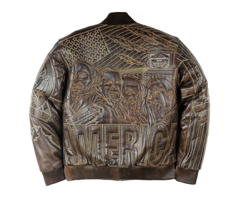 PELLE PELLE AMERICA QUILTED JACKET, Brown Abrasion, back view