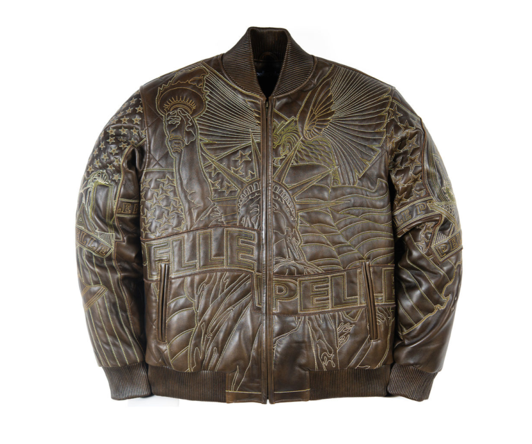 PELLE PELLE AMERICA QUILTED JACKET, Brown Abrasion, front view