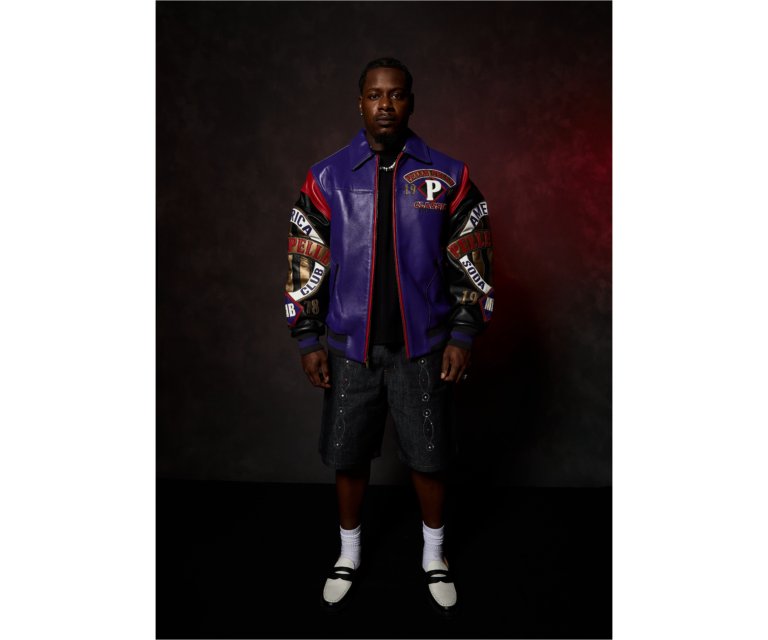 Pelle Pelle American Soda Club Jacket, Purple / Black / Cabernet, back view