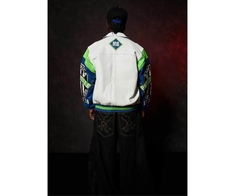 Pelle Pelle American Soda Club Jacket, White / Royal / Bright Green, gallery detail 4