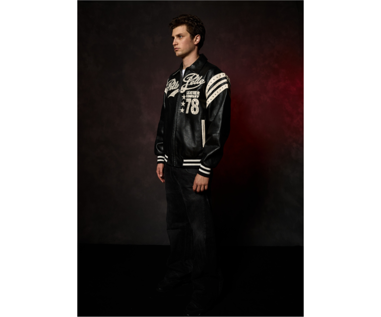 Pelle Pelle Encrusted Varsity Plush, Black & Ivory, gallery detail 8