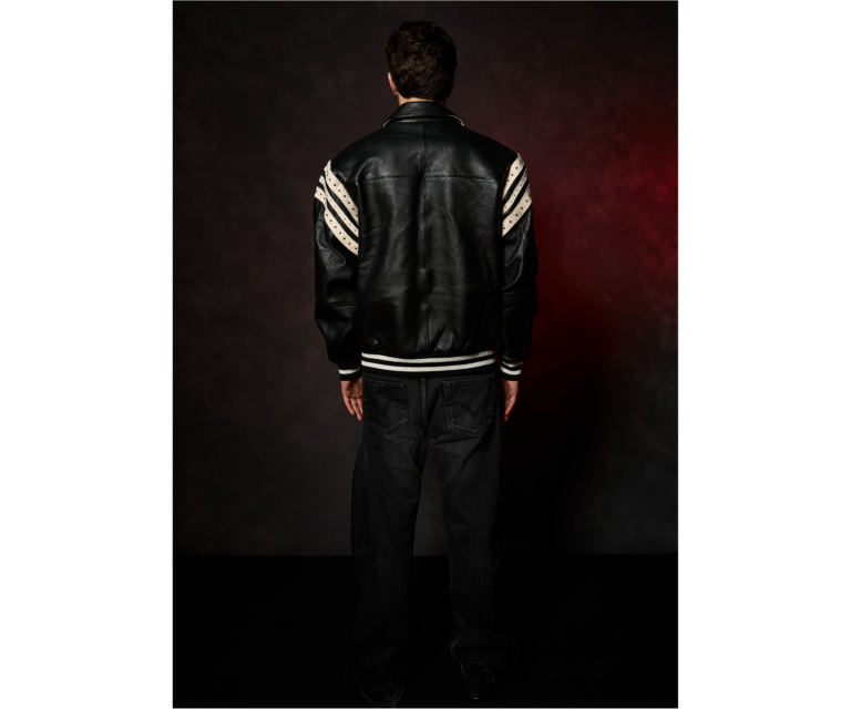 Pelle Pelle Encrusted Varsity Plush, Black & Ivory, gallery detail 4