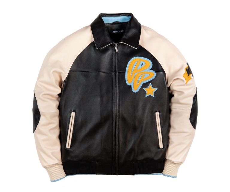 Pelle Pelle Classic Soda Club Plush Jacket, Black / Ivory, front view