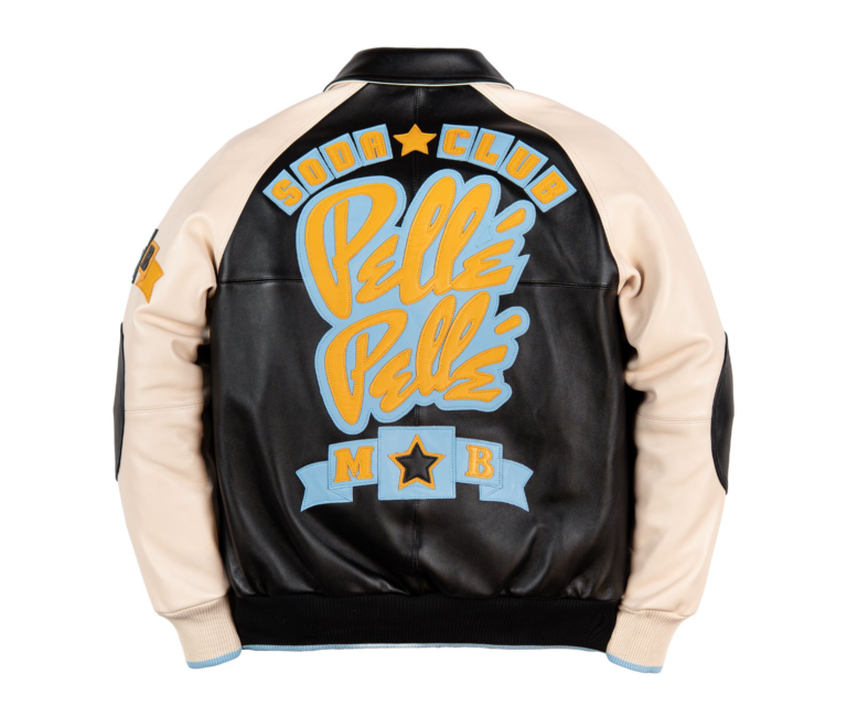 Pelle Pelle Classic Soda Club Plush Jacket, Black / Ivory, gallery detail 3