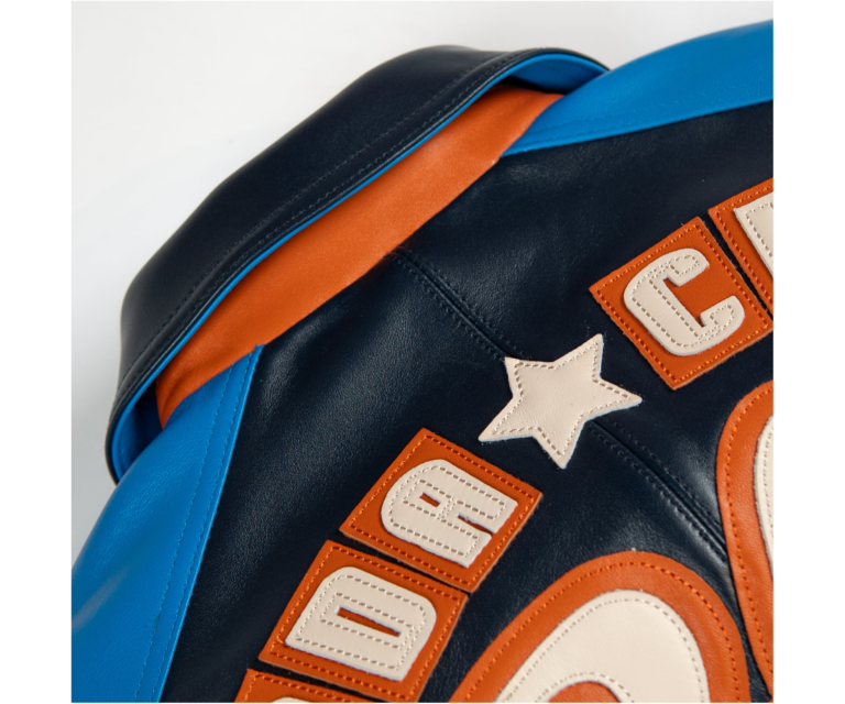 Pelle Pelle Classic Soda Club Plush Jacket, Navy / Honolulu Blue / Orange / Ivory, gallery detail 10