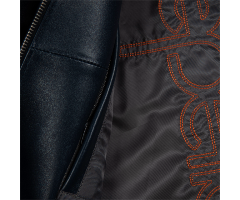 Pelle Pelle Classic Soda Club Plush Jacket, Navy / Honolulu Blue / Orange / Ivory, gallery detail 8