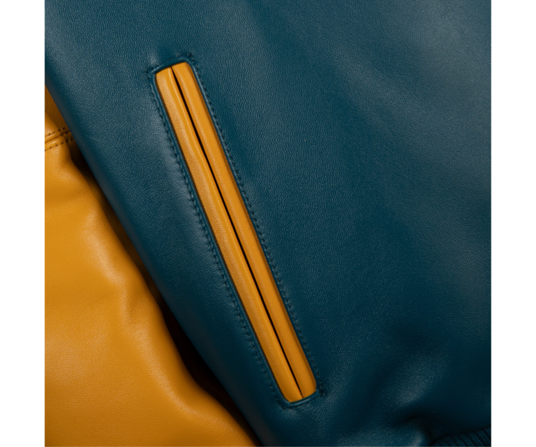 Pelle Pelle Classic Soda Club Plush Jacket, Teal / Maize / Purple / Ivory, gallery detail 5