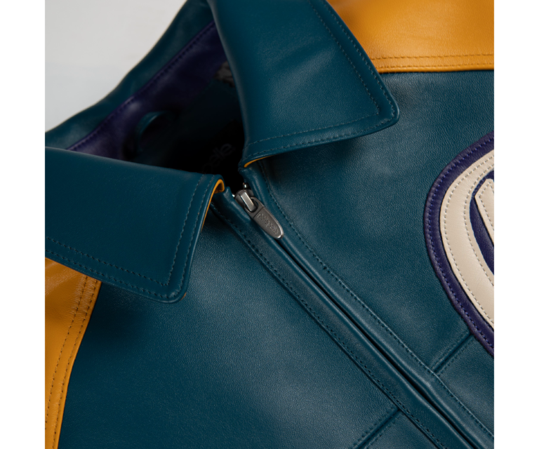 Pelle Pelle Classic Soda Club Plush Jacket, Teal / Maize / Purple / Ivory, gallery detail 4