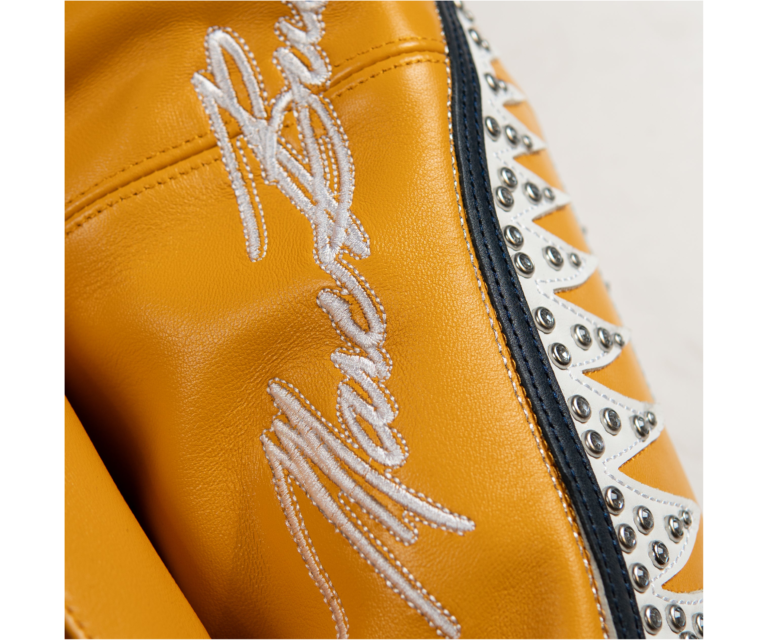 Pelle Pelle American Bruiser Plush Jacket, Maize / Navy / Baby Blue / White, gallery detail 9