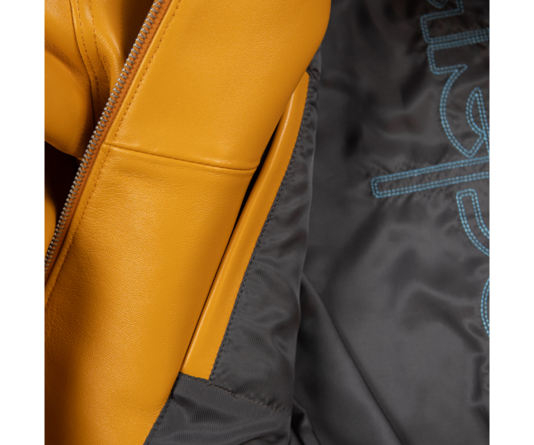 Pelle Pelle American Bruiser Plush Jacket, Maize / Navy / Baby Blue / White, gallery detail 6