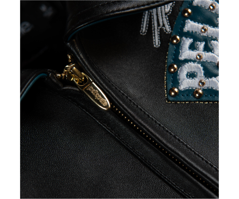 Pelle Pelle American Bruiser Plush Jacket, BLACK / TEAL / WHITE / MAIZE, gallery detail 3