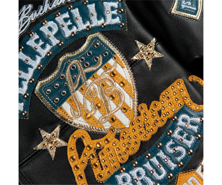 Pelle Pelle American Bruiser Plush Jacket, BLACK / TEAL / WHITE / MAIZE, gallery detail 9