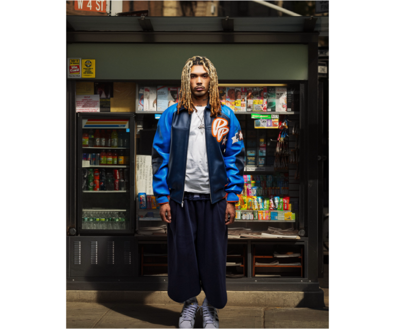 Pelle Pelle Classic Soda Club Plush Jacket, Navy / Honolulu Blue / Orange / Ivory, gallery detail 3