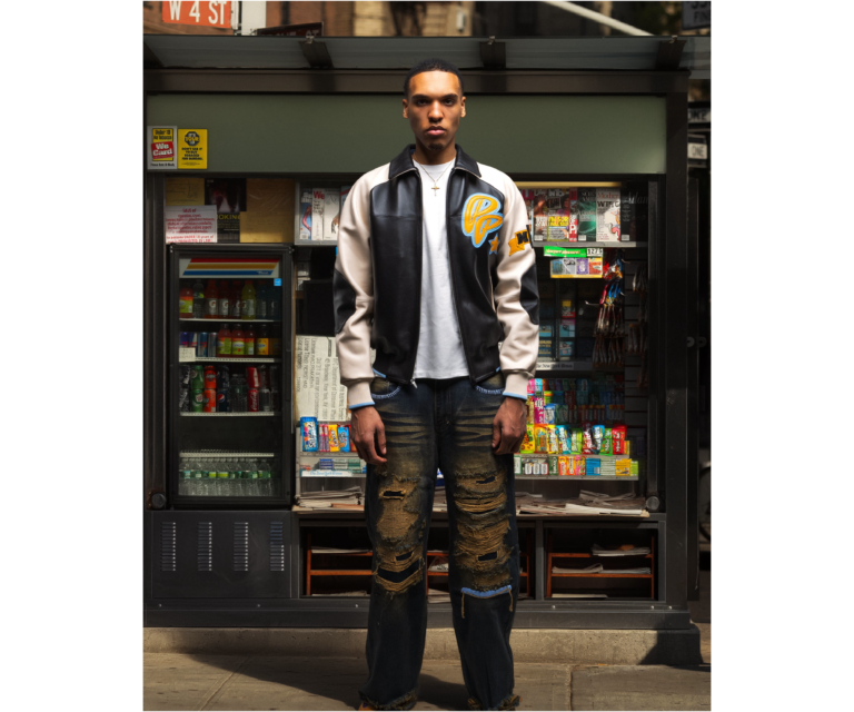 Pelle Pelle Classic Soda Club Plush Jacket, Black / Ivory, back view