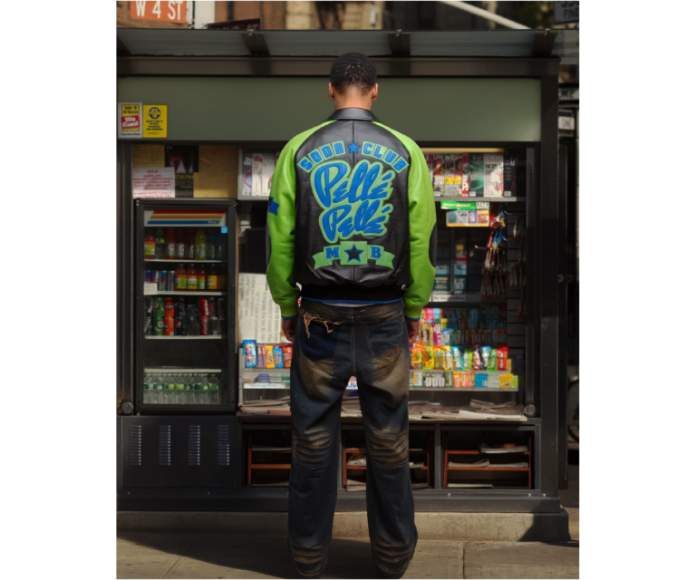 Pelle Pelle Classic Soda Club Plush Jacket, Black / Bright Green / Royal Blue, gallery detail 4