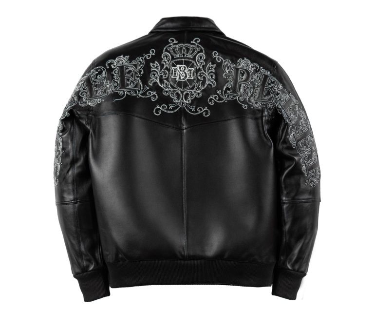 Pelle Pelle Shoulder Crest Jacket, Black / Ivory, back view