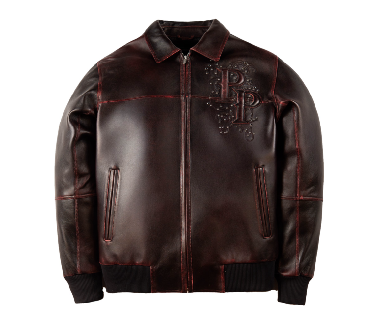 Pelle Pelle Shoulder Crest Jacket, Black / Red Ghosting, front view