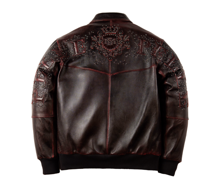 Pelle Pelle Shoulder Crest Jacket, Black / Red Ghosting, back view