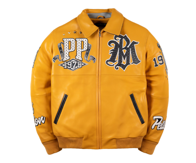 Pelle Pelle All Time Champions Jacket, Maize / Navy / Silver / White, front view