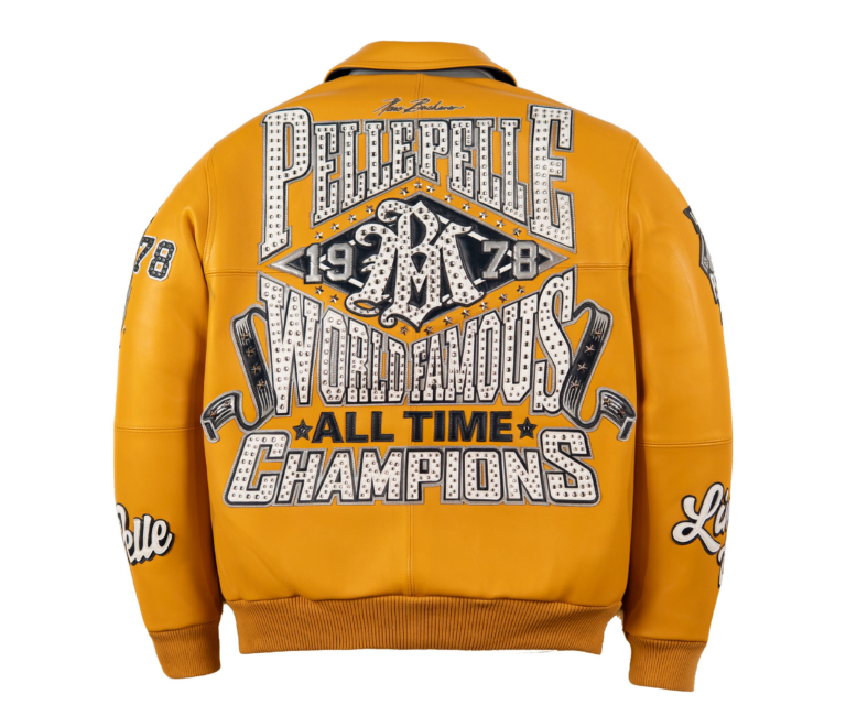 Pelle Pelle All Time Champions Jacket, Maize / Navy / Silver / White, back view