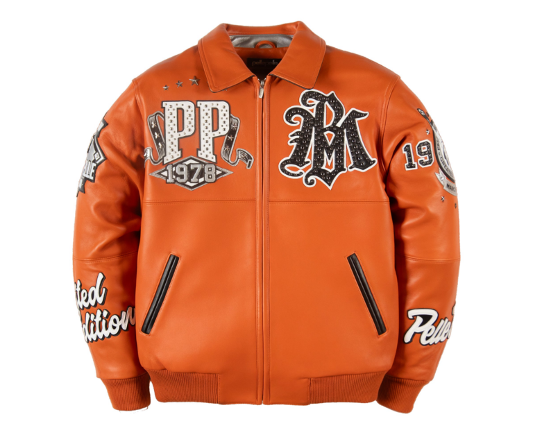 Pelle Pelle All Time Champions Jacket, Orange / Black / Silver / White, front view