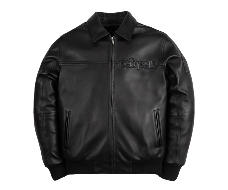 Basic Corded Pelle Pelle Jacket, Black, front view