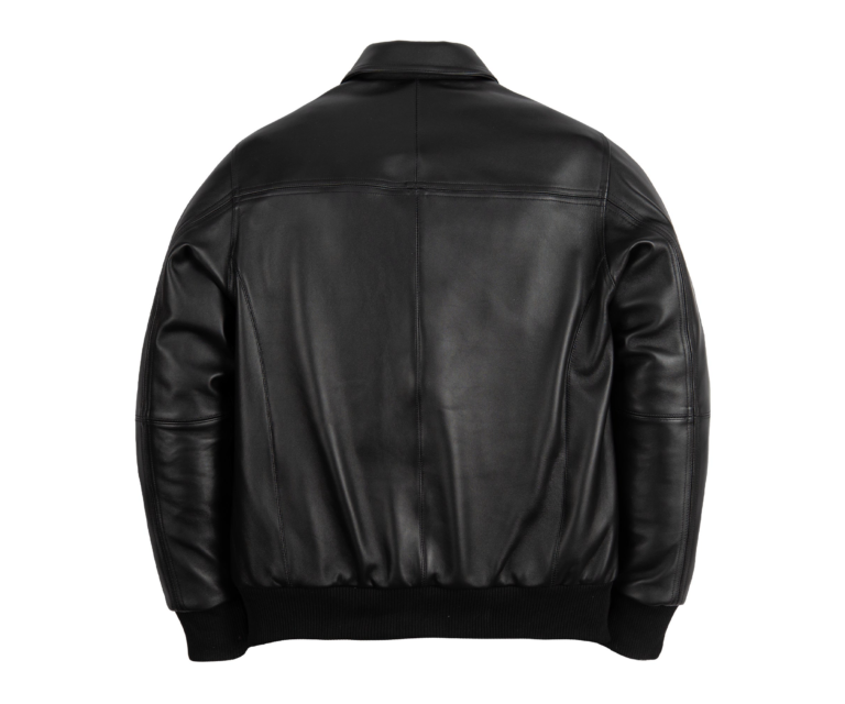 Basic Corded Pelle Pelle Jacket, Black, back view