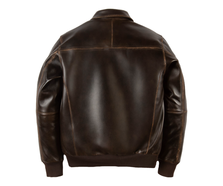 Basic Corded Pelle Pelle Jacket, Brown Abrasion, back view
