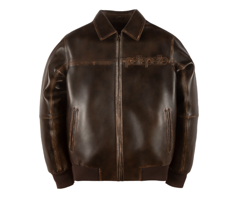 Basic Corded Pelle Pelle Jacket, Brown Abrasion, front view