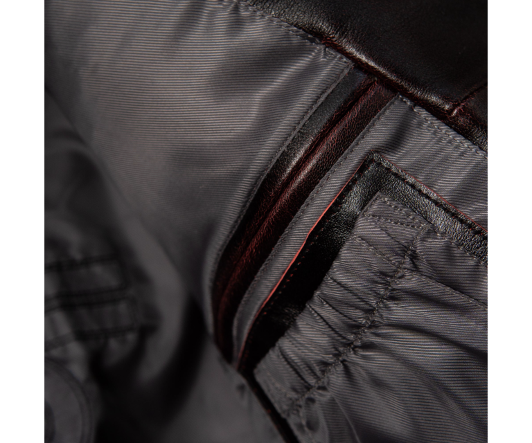 Basic Corded Pelle Pelle Jacket, Black / Red Ghosting, gallery detail 4