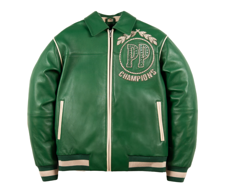 Pelle Pelle Champions Jacket, Jet Green / Ivory, front view