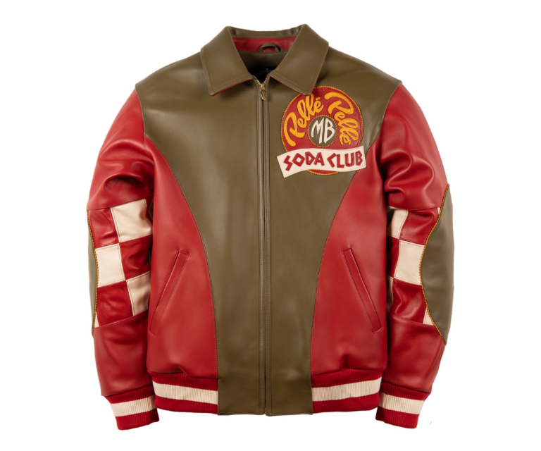 Pelle Pelle Checkered Soda Club Jacket, Olive / Cabernet / Ivory / Maize, front view